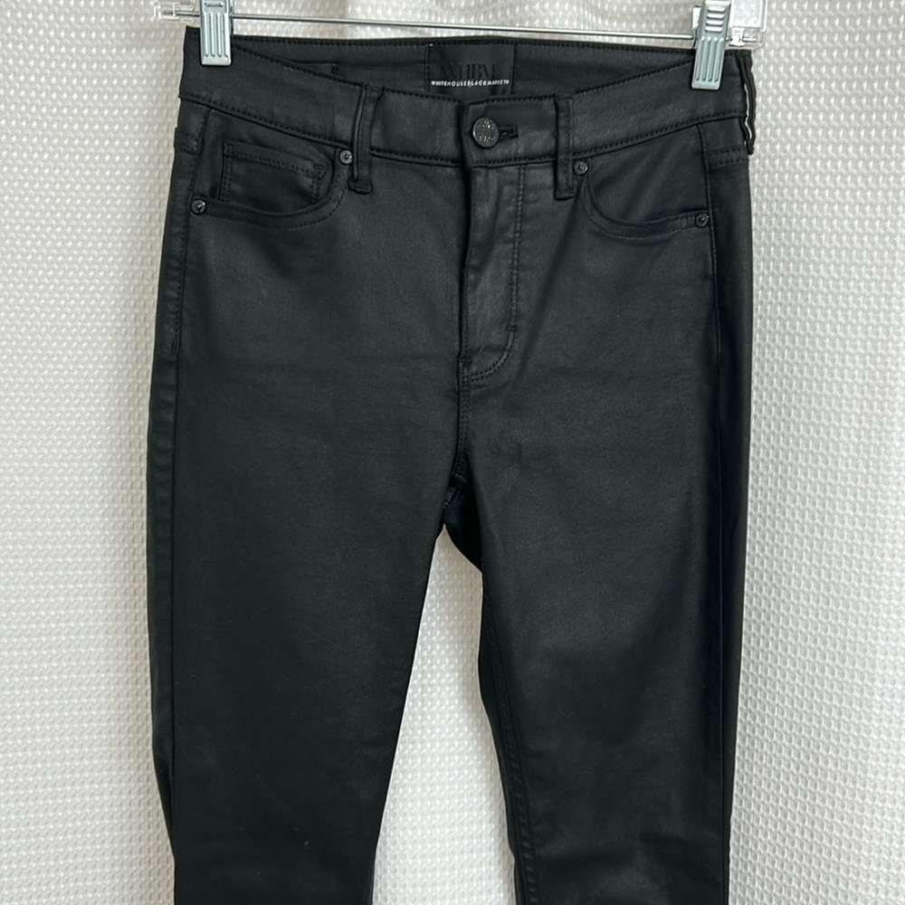 High Rise Coated Black Skinny Jeans